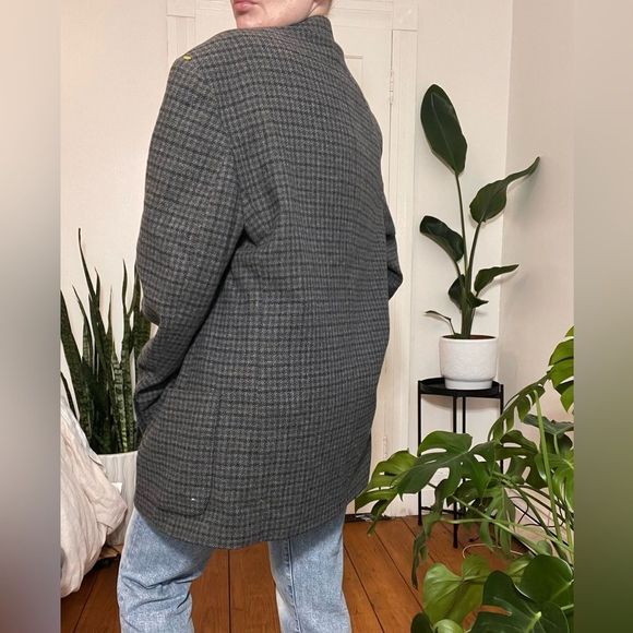 Vintage Checkered wool oversized blazer M/L - Picture 4 of 5